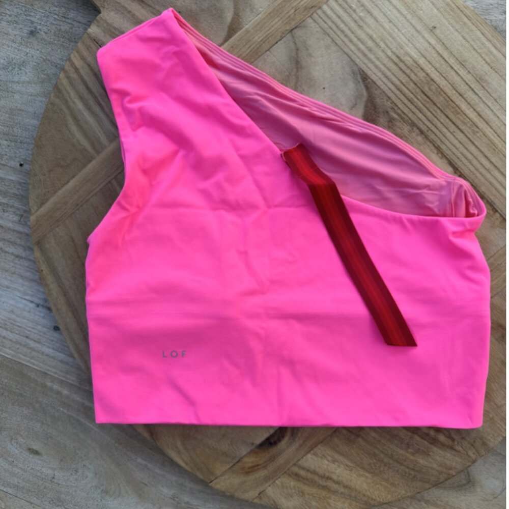 One shoulder Hot Pink Bathing Suit Top Left on Friday NWT